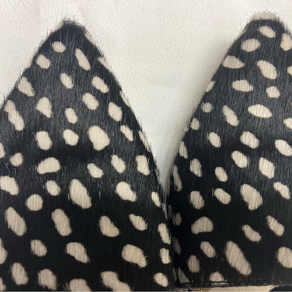 Boden Black and White Animal Print T-Strap Flats - Picture 8 of 9